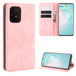 Per Galaxy A91 / M80s / S10 Lite Custodia in pelle con ventosa magnetica per affari retro-pelle con supporto e slot per schede e portafoglio, For Galaxy A91