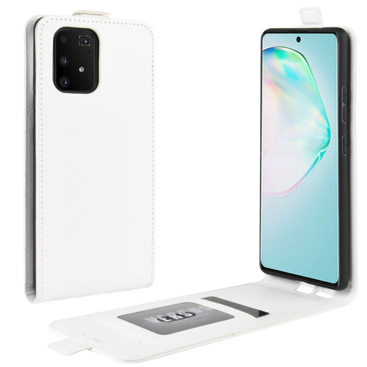 Per Galaxy A91 / M80s / S10 Lite R64 Texture Custodia protettiva in pelle a vibrazione verticale singola con slot per schede e cornice per foto, For Galaxy A91