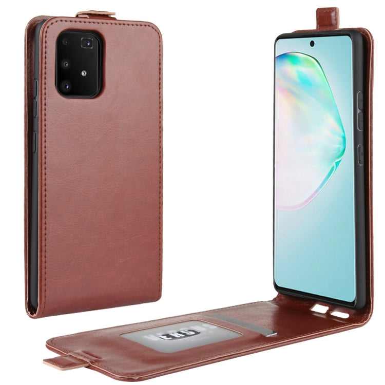 Per Galaxy A91 / M80s / S10 Lite R64 Texture Custodia protettiva in pelle a vibrazione verticale singola con slot per schede e cornice per foto, For Galaxy A91