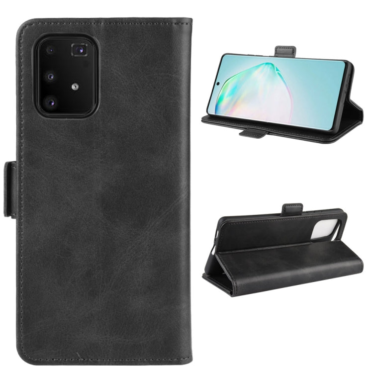 Per Galaxy A91 / M80s / S10 Lite Custodia in pelle a vibrazione orizzontale con fibbia magnetica a doppio lato con supporto e slot per schede e portafoglio
