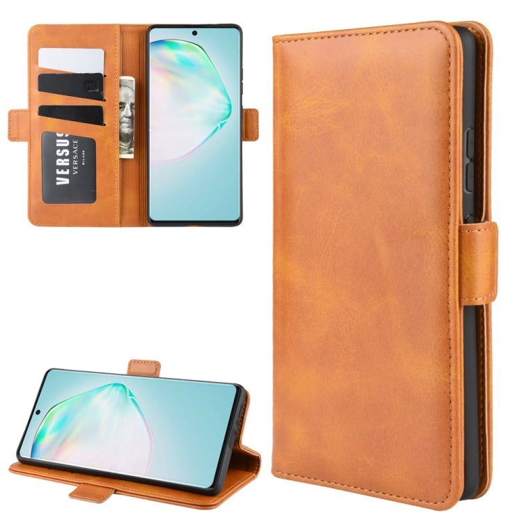 Per Galaxy A91 / M80s / S10 Lite Custodia in pelle a vibrazione orizzontale con fibbia magnetica a doppio lato con supporto e slot per schede e portafoglio