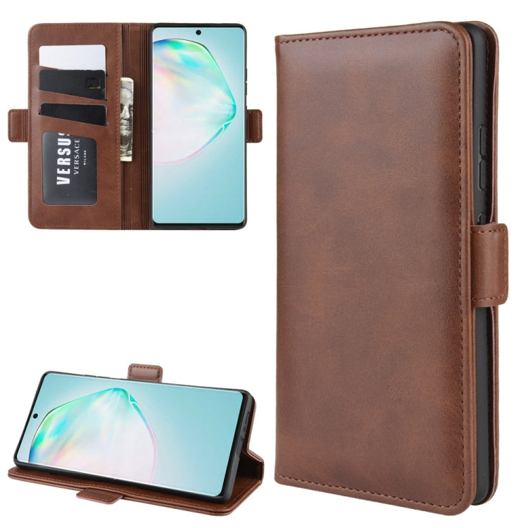 Per Galaxy A91 / M80s / S10 Lite Custodia in pelle a vibrazione orizzontale con fibbia magnetica a doppio lato con supporto e slot per schede e portafoglio