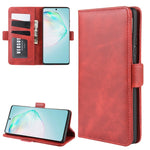 Per Galaxy A91 / M80s / S10 Lite Custodia in pelle a vibrazione orizzontale con fibbia magnetica a doppio lato con supporto e slot per schede e portafoglio