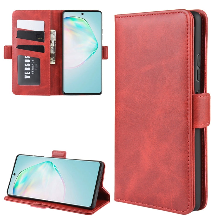 Per Galaxy A91 / M80s / S10 Lite Custodia in pelle a vibrazione orizzontale con fibbia magnetica a doppio lato con supporto e slot per schede e portafoglio
