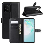 Per Galaxy A91 / M80s / S10 Lite Custodia protettiva a vibrazione orizzontale con texture Litchi con supporto e slot per schede e portafoglio, For Galaxy A91