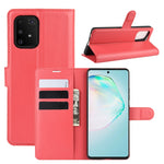 Per Galaxy A91 / M80s / S10 Lite Custodia protettiva a vibrazione orizzontale con texture Litchi con supporto e slot per schede e portafoglio, For Galaxy A91