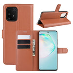 Per Galaxy A91 / M80s / S10 Lite Custodia protettiva a vibrazione orizzontale con texture Litchi con supporto e slot per schede e portafoglio, For Galaxy A91