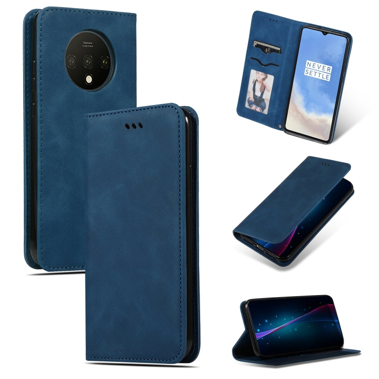 Custodia in pelle a vibrazione orizzontale magnetica per affari Retro Skin Feel, For OnePlus 7T, For OnePlus 7T Pro