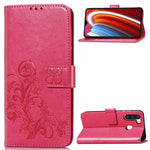 Lucky Clover Custodia in pelle con motivo a fiori pressati con supporto e fessure per carte, portafoglio e cinturino da polso, For Galaxy A21, For Galaxy A01, For Nokia 2.3