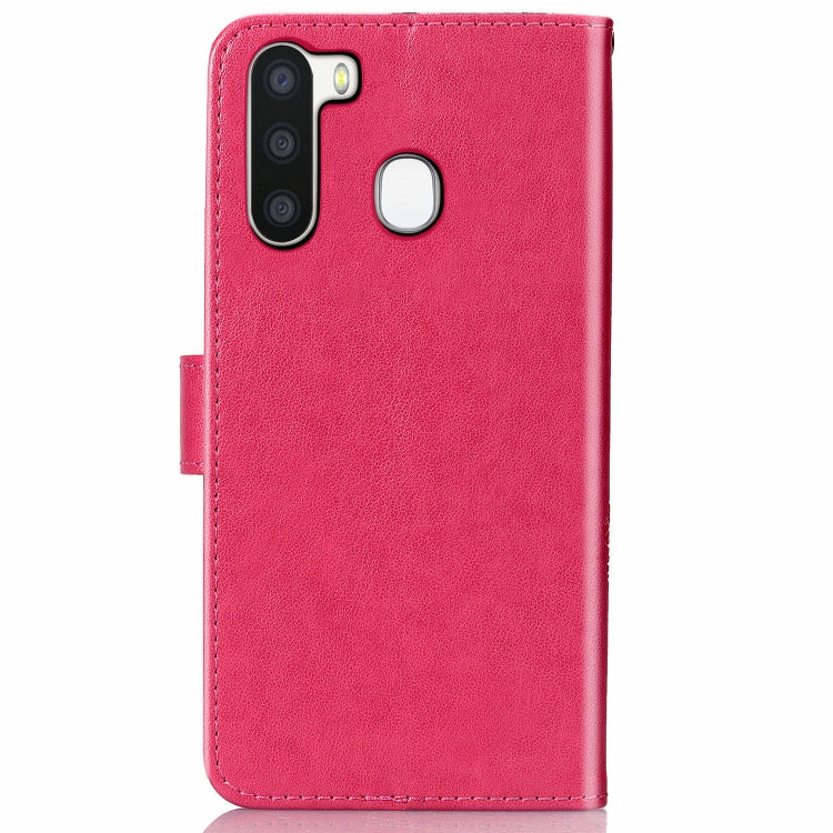 Lucky Clover Custodia in pelle con motivo a fiori pressati con supporto e fessure per carte, portafoglio e cinturino da polso, For Galaxy A21, For Galaxy A01, For Nokia 2.3