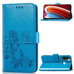 Lucky Clover Custodia in pelle con motivo a fiori pressati con supporto e fessure per carte, portafoglio e cinturino da polso, For Galaxy A21, For Galaxy A01, For Nokia 2.3