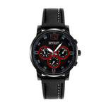 SANDA 5009 Business Fashion Orologio al quarzo da uomo impermeabile in pelle casual a tre occhi e sei aghi