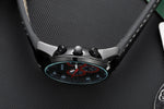 SANDA 5009 Business Fashion Orologio al quarzo da uomo impermeabile in pelle casual a tre occhi e sei aghi