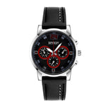 SANDA 5009 Business Fashion Orologio al quarzo da uomo impermeabile in pelle casual a tre occhi e sei aghi