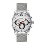 SANDA 5009 Business Fashion Orologio al quarzo da uomo impermeabile in pelle casual a tre occhi e sei aghi