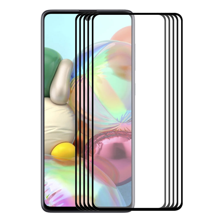 ENKAY Hat-Prince 5 PCS Full Glue 0.26mm 9H 2.5D Pellicola a copertura totale in vetro temperato, For  Galaxy A51, For  Galaxy A71
