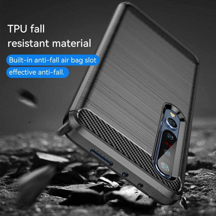 Per Xiaomi Mi 10/10 Pro Custodia in TPU in fibra di carbonio con trama spazzolata, For Xiaomi Mi 10 / 10 Pro