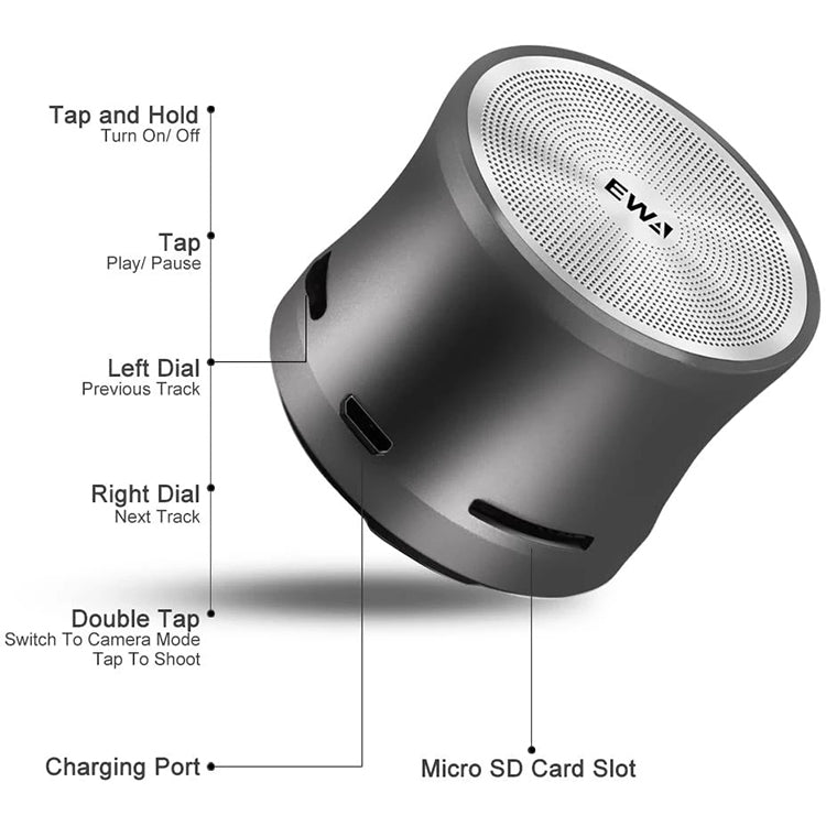 EWA A109M Altoparlante Bluetooth portatile Wireless Heavy Bass Bomm Box Subwoofer Chiamata telefonica Surround Sound Altoparlante per doccia Bluetooth