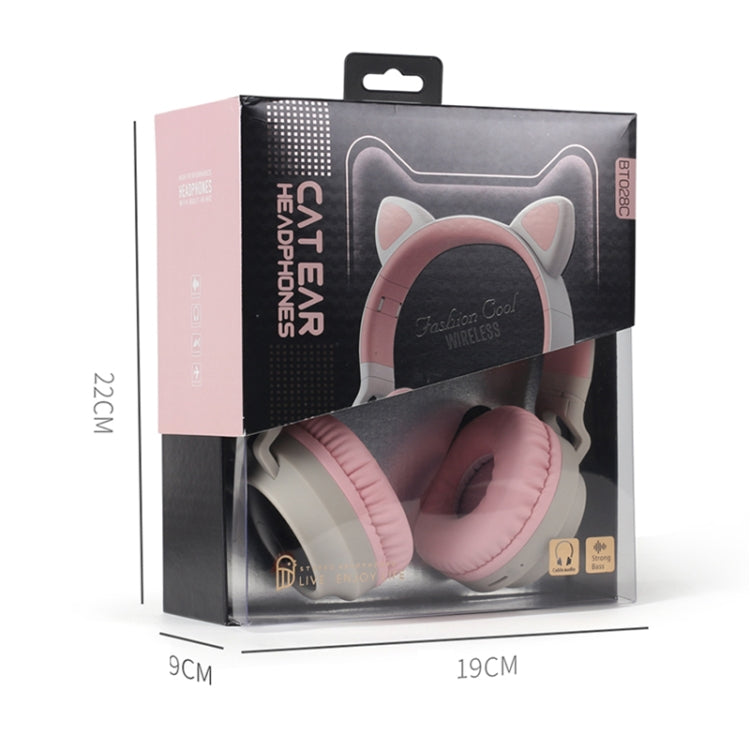 Cute Cat Ear Cuffie Bluetooth 5.0 Cuffie stereo wireless on-ear pieghevoli Cuffie con microfono / Luce LED / Radio FM / Scheda TF