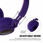 Cute Cat Ear Cuffie Bluetooth 5.0 Cuffie stereo wireless on-ear pieghevoli Cuffie con microfono / Luce LED / Radio FM / Scheda TF