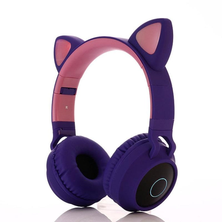 Cute Cat Ear Cuffie Bluetooth 5.0 Cuffie stereo wireless on-ear pieghevoli Cuffie con microfono / Luce LED / Radio FM / Scheda TF