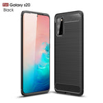 Custodia in TPU in fibra di carbonio con trama spazzolata per Galaxy S20, For Galaxy S20