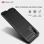 Custodia in TPU in fibra di carbonio con trama spazzolata per Galaxy S20, For Galaxy S20
