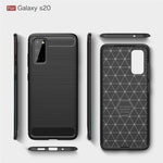 Custodia in TPU in fibra di carbonio con trama spazzolata per Galaxy S20, For Galaxy S20