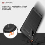 Custodia in TPU in fibra di carbonio con trama spazzolata per Galaxy S20, For Galaxy S20