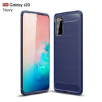 Custodia in TPU in fibra di carbonio con trama spazzolata per Galaxy S20, For Galaxy S20