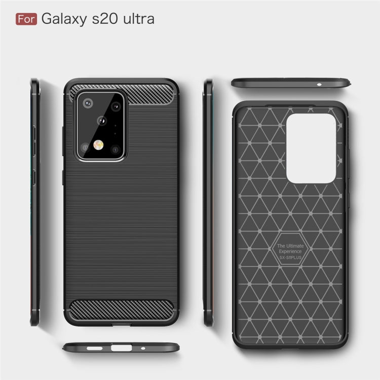 Custodia in TPU in fibra di carbonio con trama ultra spazzolata per Galaxy S20, For Galaxy S20 Ultra