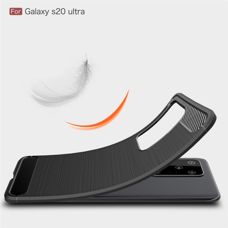 Custodia in TPU in fibra di carbonio con trama ultra spazzolata per Galaxy S20, For Galaxy S20 Ultra