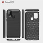 Custodia in TPU in fibra di carbonio con trama spazzolata per Galaxy M31