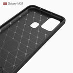 Custodia in TPU in fibra di carbonio con trama spazzolata per Galaxy M31