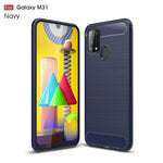 Custodia in TPU in fibra di carbonio con trama spazzolata per Galaxy M31