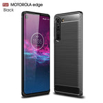 Per la custodia in TPU in fibra di carbonio con texture spazzolata Motorola Moto Edge, For Motorola Moto Edge
