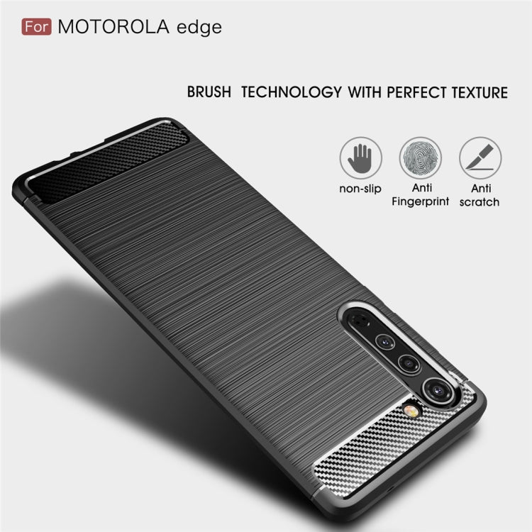 Per la custodia in TPU in fibra di carbonio con texture spazzolata Motorola Moto Edge, For Motorola Moto Edge