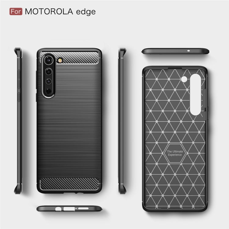 Per la custodia in TPU in fibra di carbonio con texture spazzolata Motorola Moto Edge, For Motorola Moto Edge