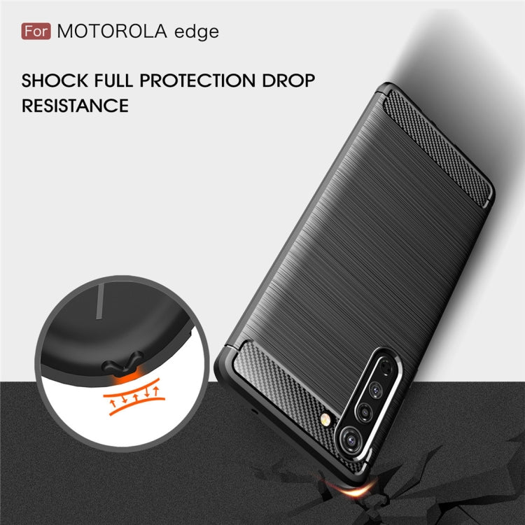 Per la custodia in TPU in fibra di carbonio con texture spazzolata Motorola Moto Edge, For Motorola Moto Edge