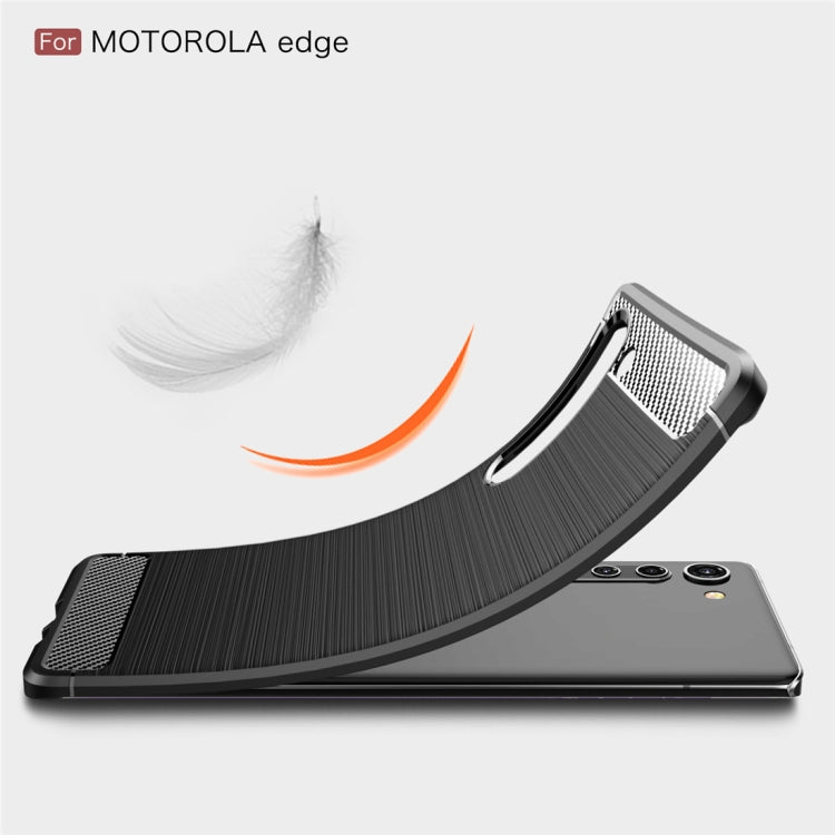 Per la custodia in TPU in fibra di carbonio con texture spazzolata Motorola Moto Edge, For Motorola Moto Edge