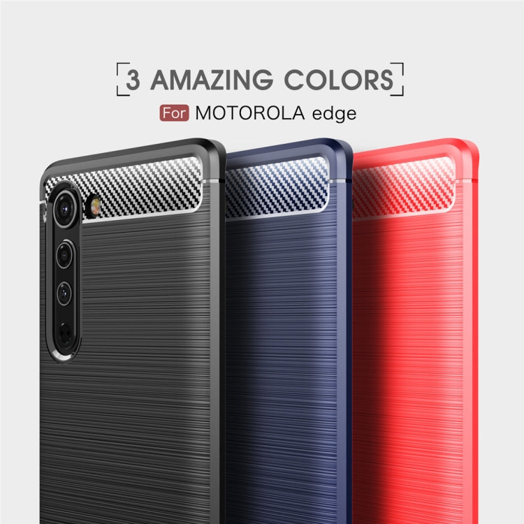 Per la custodia in TPU in fibra di carbonio con texture spazzolata Motorola Moto Edge, For Motorola Moto Edge