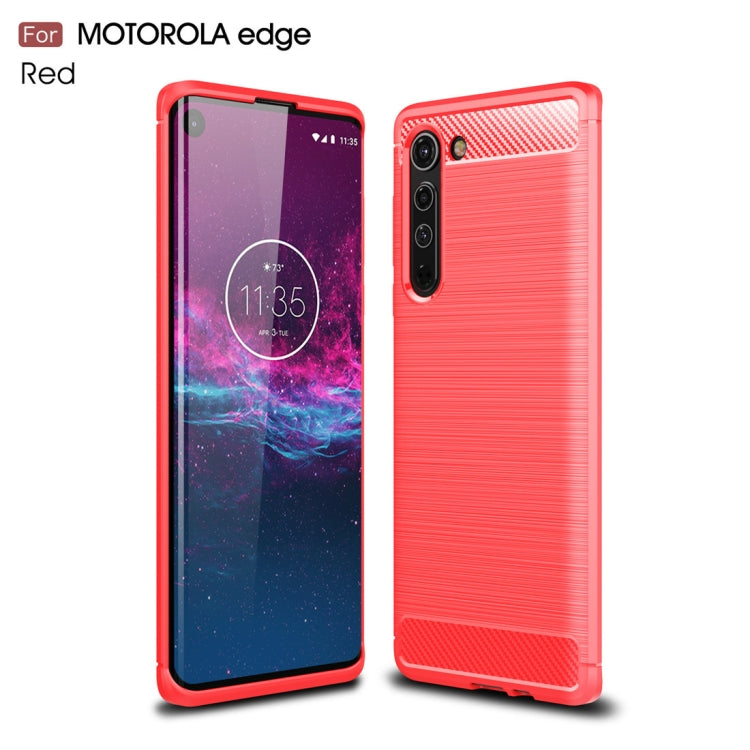 Per la custodia in TPU in fibra di carbonio con texture spazzolata Motorola Moto Edge, For Motorola Moto Edge
