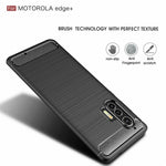 Custodia in TPU per Motorola Moto Edge Plus in fibra di carbonio spazzolata, For Motorola Moto Edge Plus 2020