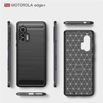 Custodia in TPU per Motorola Moto Edge Plus in fibra di carbonio spazzolata, For Motorola Moto Edge Plus 2020