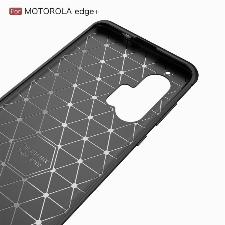 Custodia in TPU per Motorola Moto Edge Plus in fibra di carbonio spazzolata, For Motorola Moto Edge Plus 2020