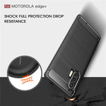 Custodia in TPU per Motorola Moto Edge Plus in fibra di carbonio spazzolata, For Motorola Moto Edge Plus 2020