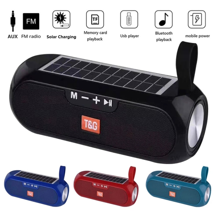 T&G TG182 Carillon stereo wireless a colonna portatile Energia solare impermeabile USB AUX Radio FM super bass