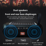 T&G TG182 Carillon stereo wireless a colonna portatile Energia solare impermeabile USB AUX Radio FM super bass