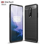 Per custodia in TPU antiurto in fibra di carbonio con trama spazzolata OnePlus 8, For OnePlus 8