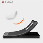 Per custodia in TPU antiurto in fibra di carbonio con trama spazzolata OnePlus 8, For OnePlus 8
